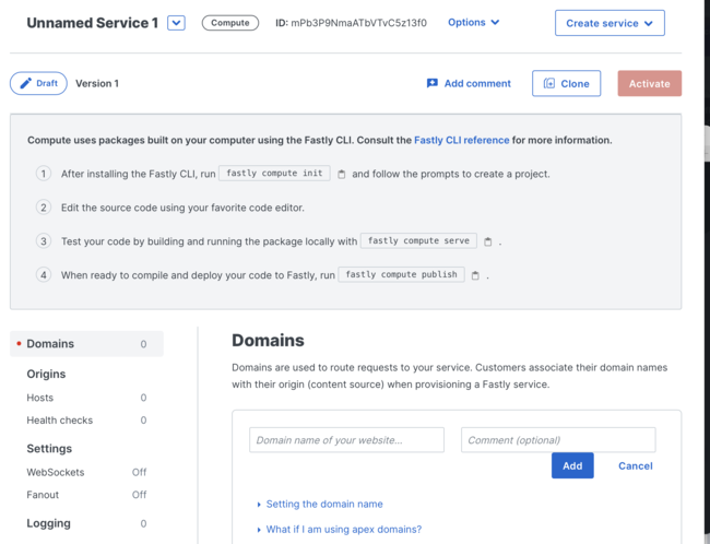 Creating a new Fastly Compute service